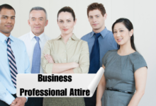 Business professional attire showcasing formal suits and corporate dress code essentials.