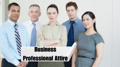 Business professional attire showcasing formal suits and corporate dress code essentials.