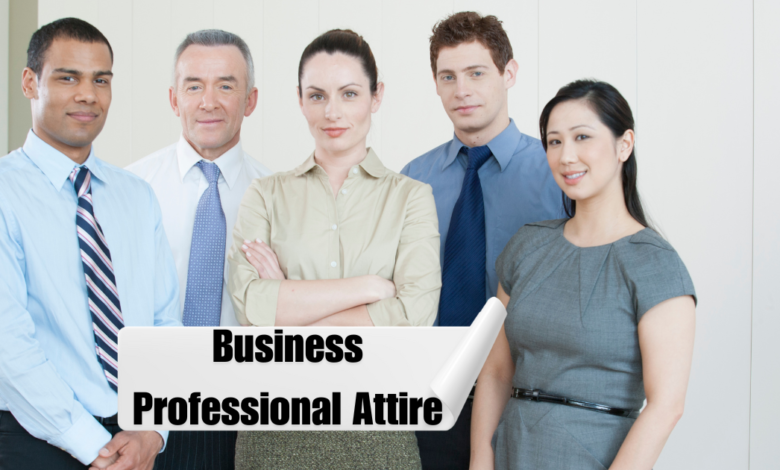 Business professional attire showcasing formal suits and corporate dress code essentials.